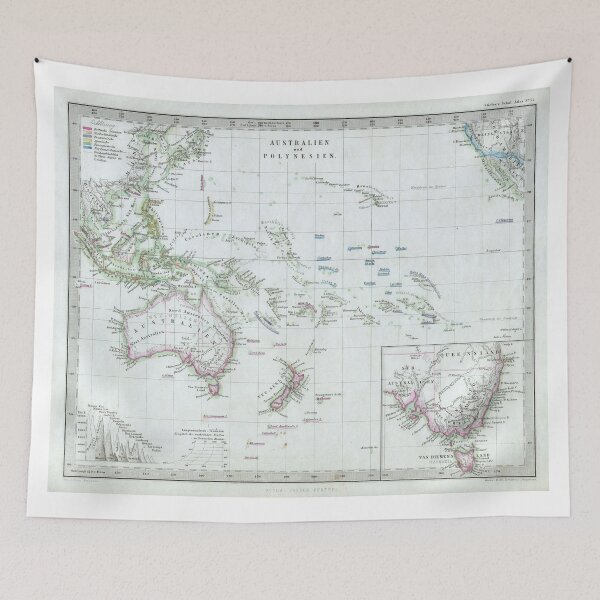 Item preview, Vintage Map of Oceania (1862) designed and sold by BravuraMedia.
