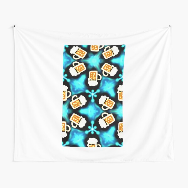 More beer please, mas cerveza por favor, drink, drinking, alcohol, party, festival, pattern design, sample, ornaments, Tapestry