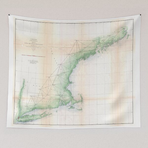 Item preview, Vintage Coastal Map of New England (1864) designed and sold by BravuraMedia.