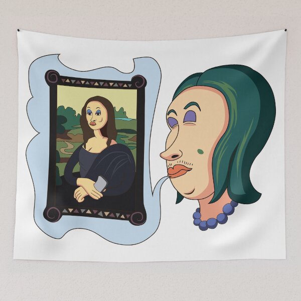 Item preview, Woman dreaming herself as Mona Lisa designed and sold by stickerium.