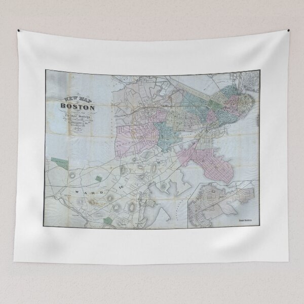 Item preview, Vintage Map of Boston Massachusetts (1870) designed and sold by BravuraMedia.