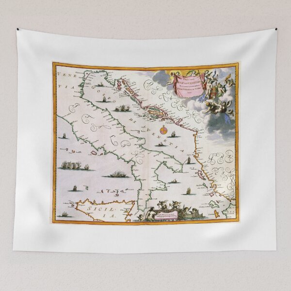 Item preview, Vintage Map of Italy (17th Century) designed and sold by BravuraMedia.