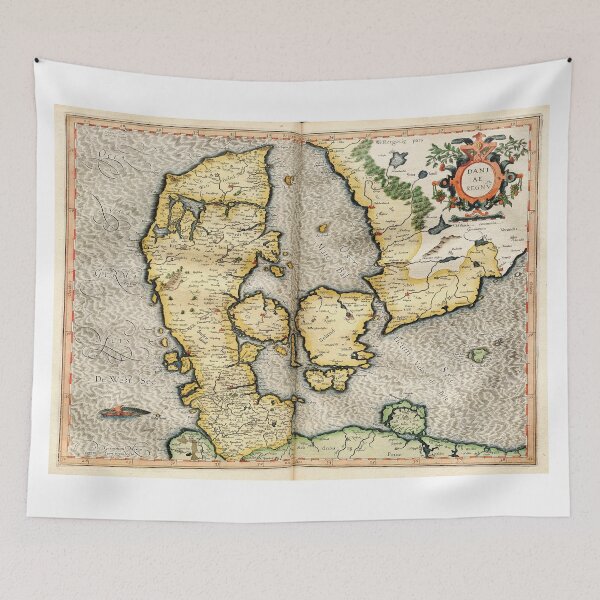Item preview, Vintage Map of Denmark (1596) designed and sold by BravuraMedia.