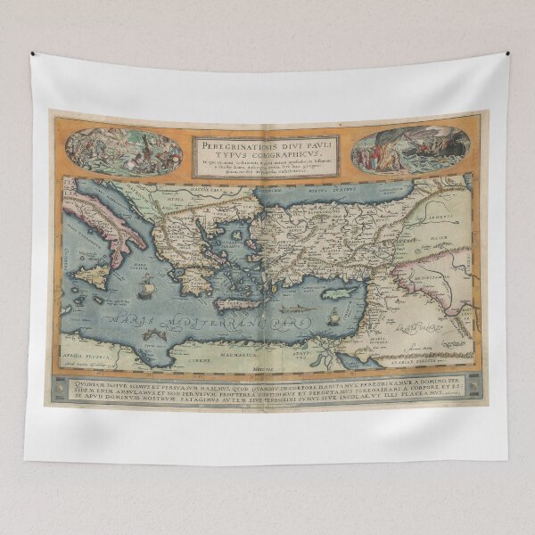 Item preview, Vintage Map of The Mediterranean (1584) designed and sold by BravuraMedia.