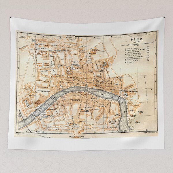 Item preview, Vintage Map of Pisa Italy (1913) designed and sold by BravuraMedia.