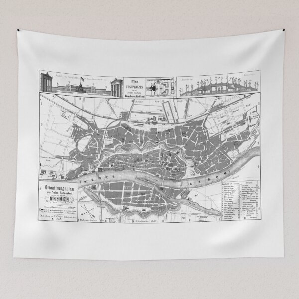 Item preview, Vintage Map of Bremen Germany (1865) designed and sold by BravuraMedia.