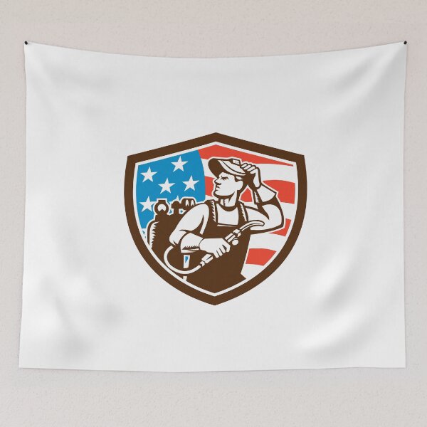 Item preview, Welder Looking Side USA Flag Crest Retro designed and sold by patrimonio.