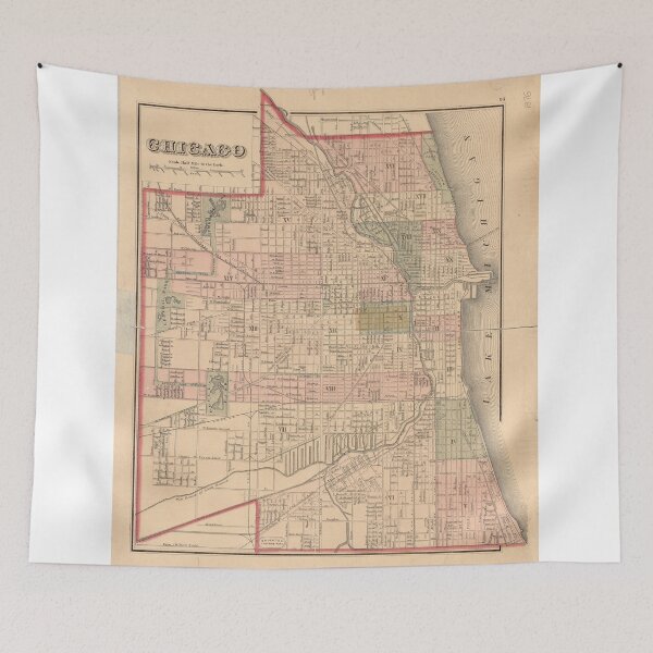 Item preview, Vintage Map of Chicago Illinois (1876) designed and sold by BravuraMedia.