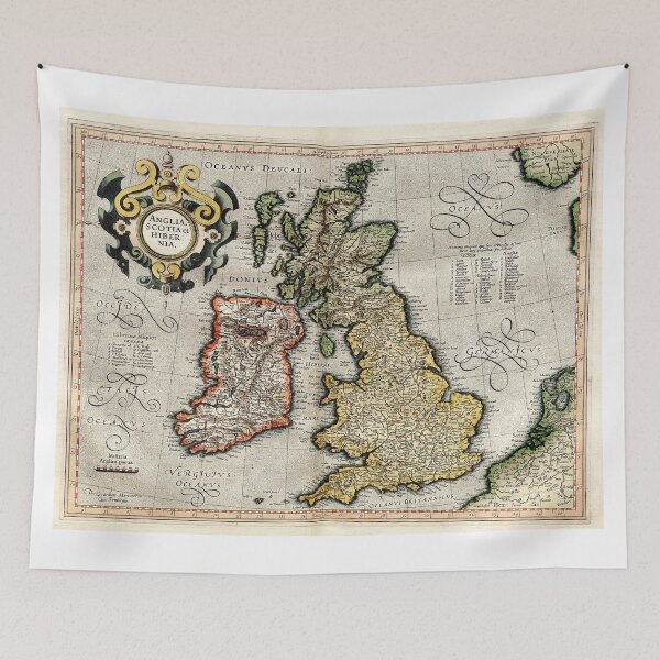Item preview, Vintage Map of The British Isles (1596) designed and sold by BravuraMedia.