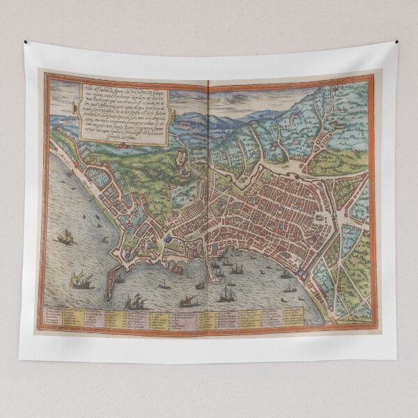 Item preview, Vintage Map of Naples Italy (1572) designed and sold by BravuraMedia.