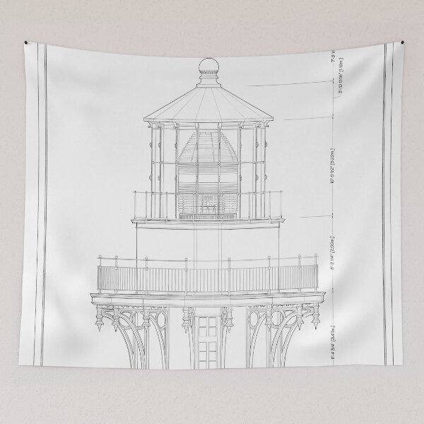 Item preview, Vintage Bodie Island Lighthouse Blueprint designed and sold by BravuraMedia.