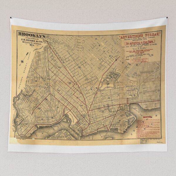 Artikelvorschau, Vintage Karte von Brooklyn New York (1874) entworfen und verkauft von BravuraMedia.