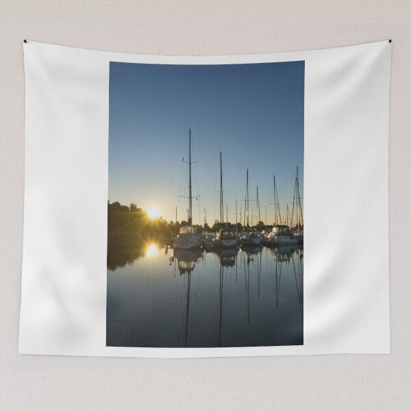 Item preview, Rainbow Sunrays - Summer Sunrise With Yachts designed and sold by Georgia Mizuleva.