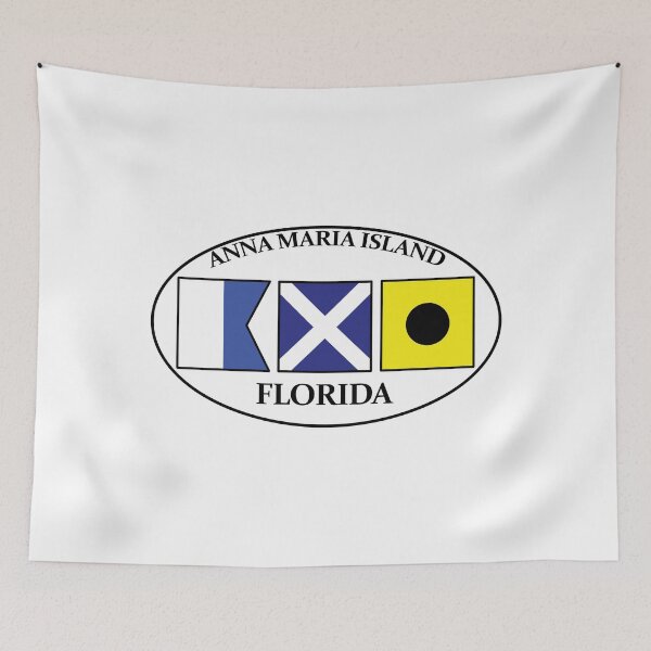 Item preview, ANNA MARIA ISLAND FLORIDA EURO OVAL NAUTICAL FLAG designed and sold by DESTINATIONS DECAL.