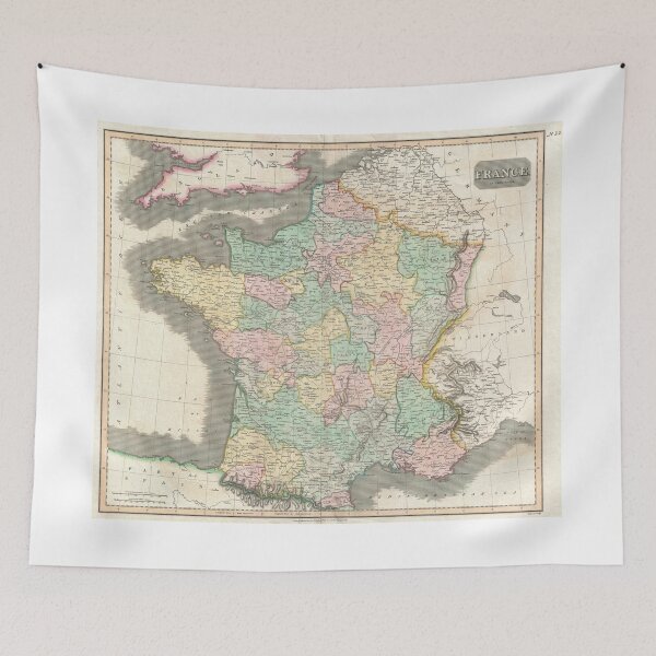 Item preview, Vintage Map of France (1814) designed and sold by BravuraMedia.