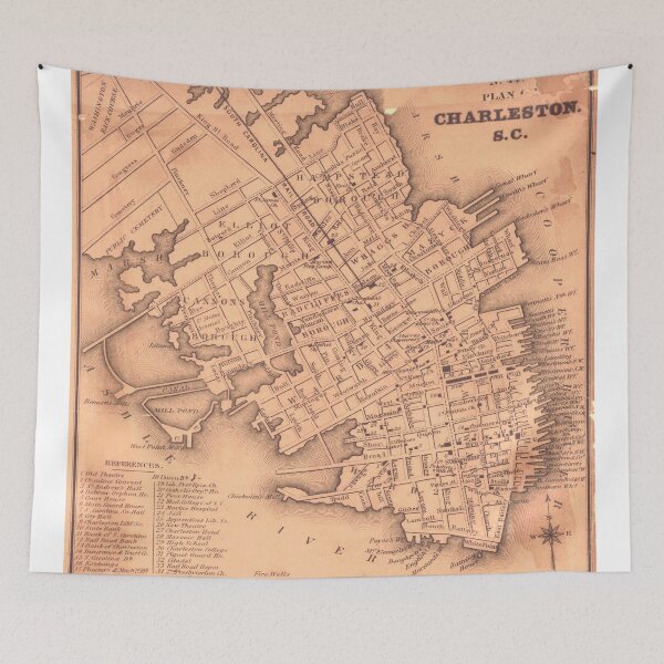 Item preview, Vintage Map of Charleston South Carolina (1849) designed and sold by BravuraMedia.