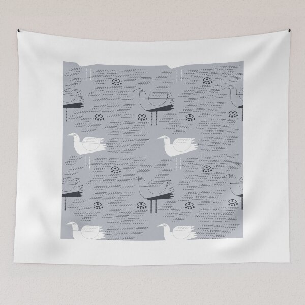 Item preview, Seagulls and waves summer print  designed and sold by penbirds.