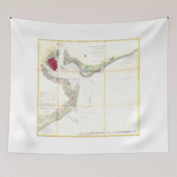Item preview, Vintage Map of Charleston Harbor SC (1866) designed and sold by BravuraMedia.
