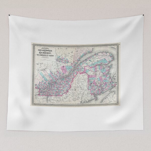 Item preview, Vintage Map of Quebec and New Brunswick (1870) designed and sold by BravuraMedia.