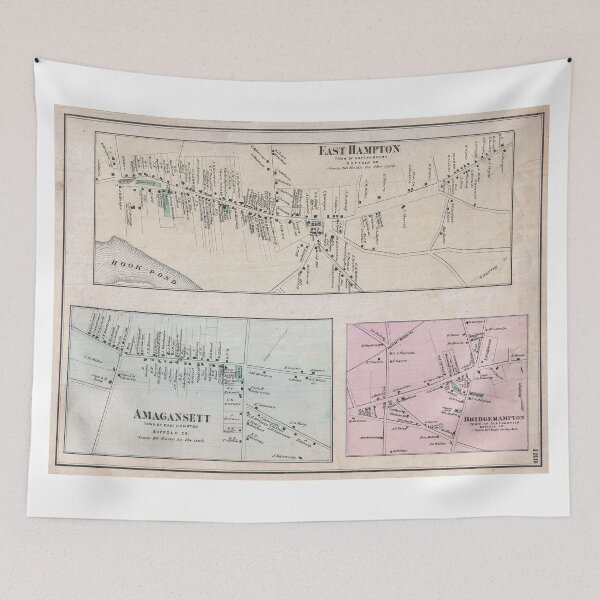 Item preview, Vintage Map of The Hamptons (1873) designed and sold by BravuraMedia.