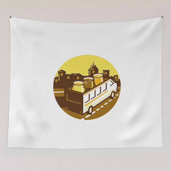 Item preview, Beer Flight Glass On Van Cityscape Circle Retro designed and sold by patrimonio.