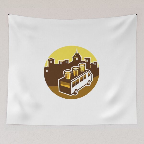 Item preview, Beer Flight Glass On Van Buildings Circle Retro designed and sold by patrimonio.