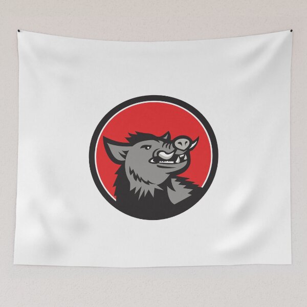 Item preview, Wild Boar Head Angry Looking Up Circle Retro designed and sold by patrimonio.