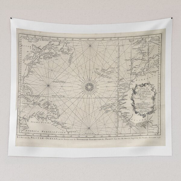 Item preview, Vintage Map of The Atlantic Ocean (1746) designed and sold by BravuraMedia.