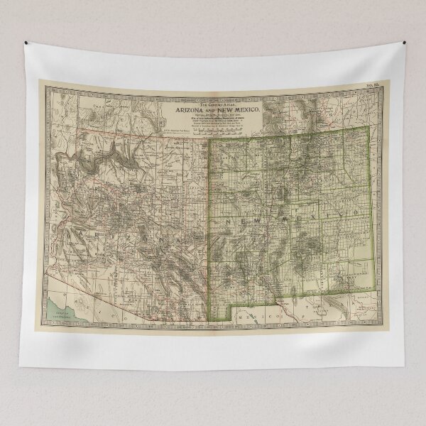 Item preview, Vintage Map of Arizona and New Mexico (1899) designed and sold by BravuraMedia.
