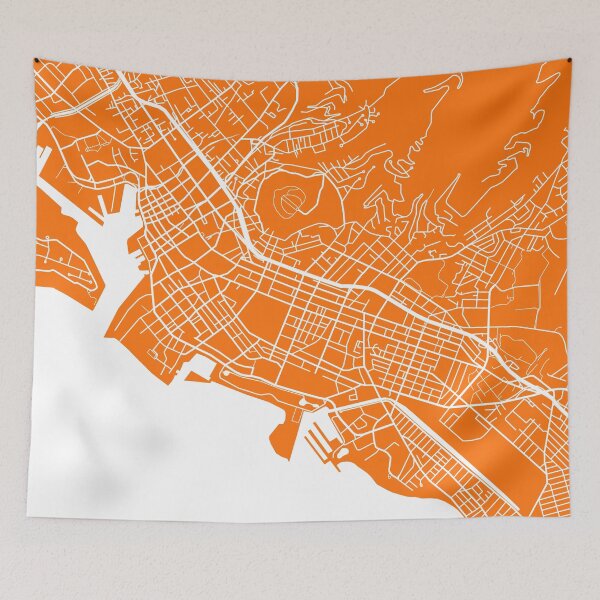 Item preview, Honolulu Map - Orange designed and sold by CartoCreative.