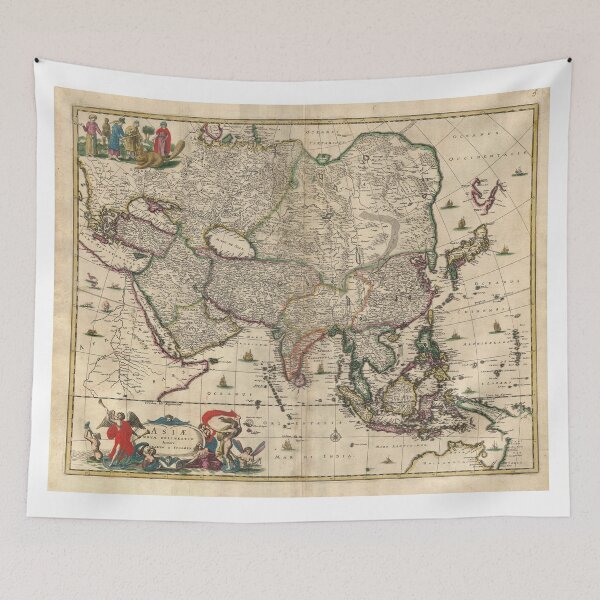 Item preview, Vintage Map of Asia (1689) designed and sold by BravuraMedia.