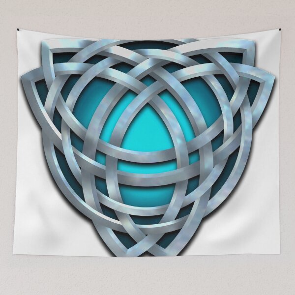 Item preview, Celtic Double Triquetra in Silver and Turquoise designed and sold by Naumaddic Arts.