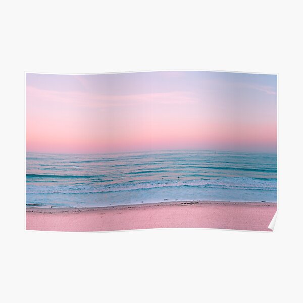 Pink Ocean Sunset Poster