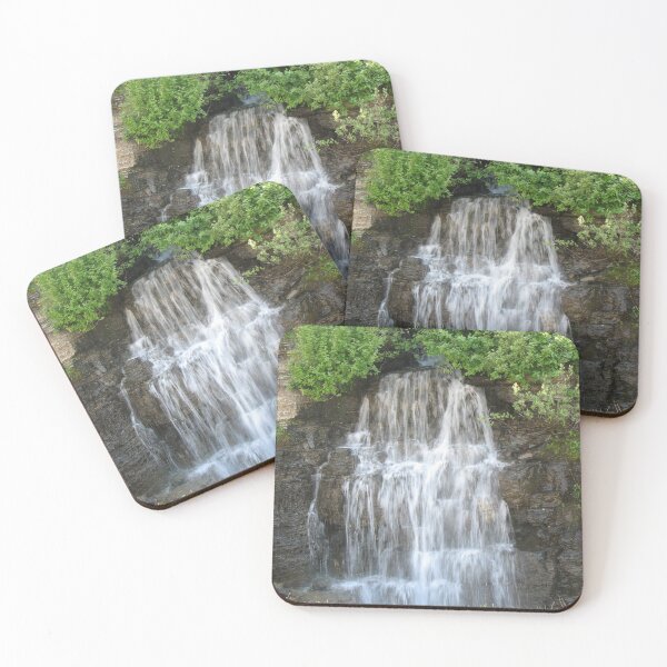 Item preview, Cascading Waterfall Under Green Foliage in Glacier National Park, Montana  designed and sold by LCAppling.