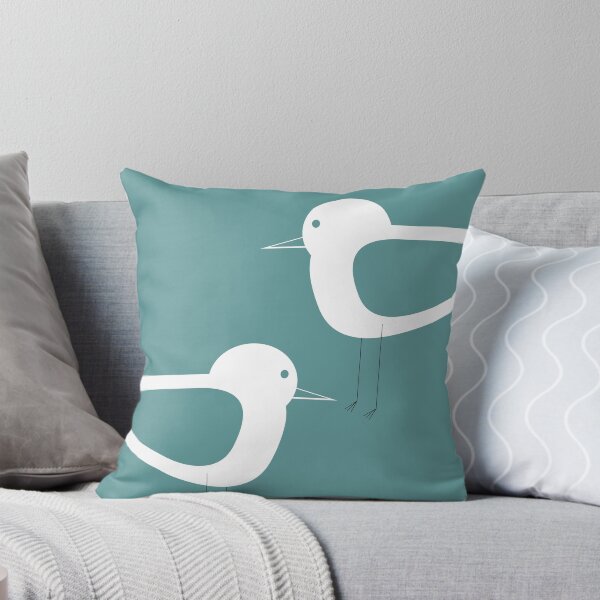 Item preview, Shorebirds Pair Minimalist Scandinavian Design Teal and White designed and sold by kierkegaard.