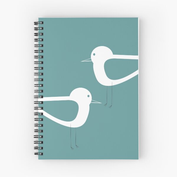 Item preview, Shorebirds Pair Minimalist Scandinavian Design Teal and White designed and sold by kierkegaard.
