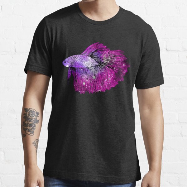 Purple Gold and Blue Betta Fighting Fish men T-Shirt women all