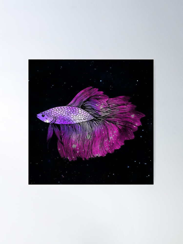 Betta Fish Graphic Purple and Pink · Creative Fabrica