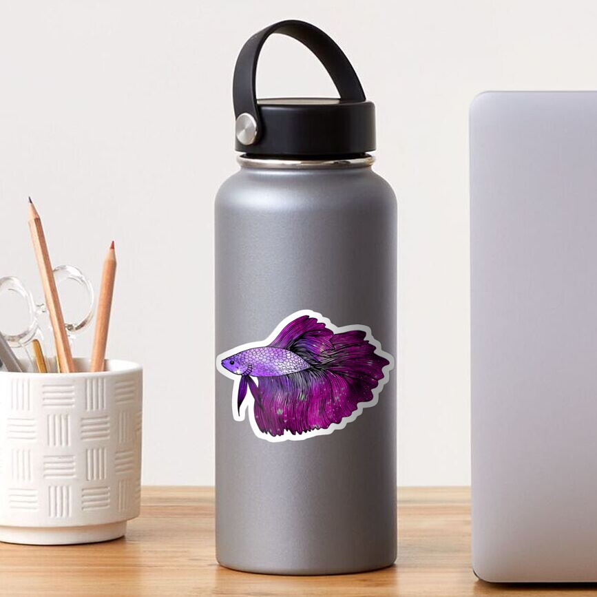 Pink Betta Fish Galaxy Sticker