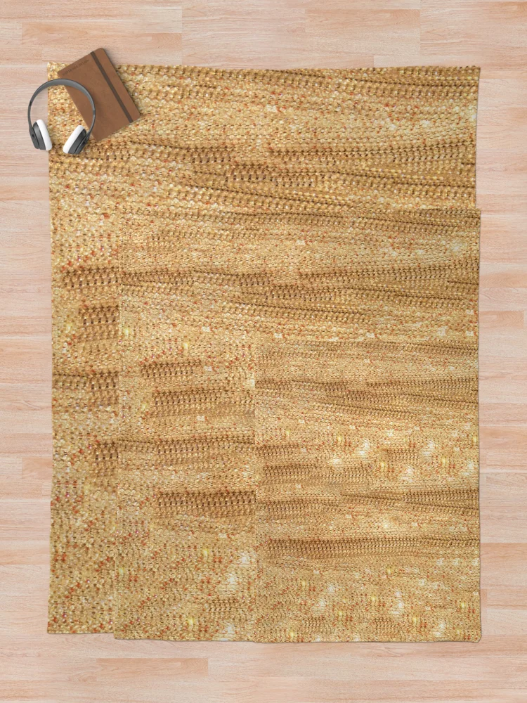 Thumbnail 5 of 6, Throw Blanket, Gold Rhinestone Pattern designed and sold by SmirkingDesigns.
