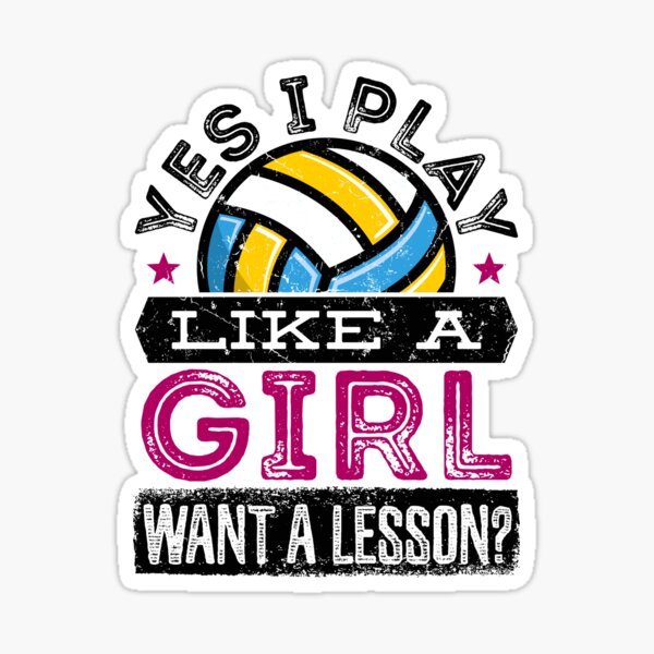 Item preview, Volleyball Yes I Play Like A Girl Want A Lesson Girl Distressed Funny  designed and sold by jaygo.