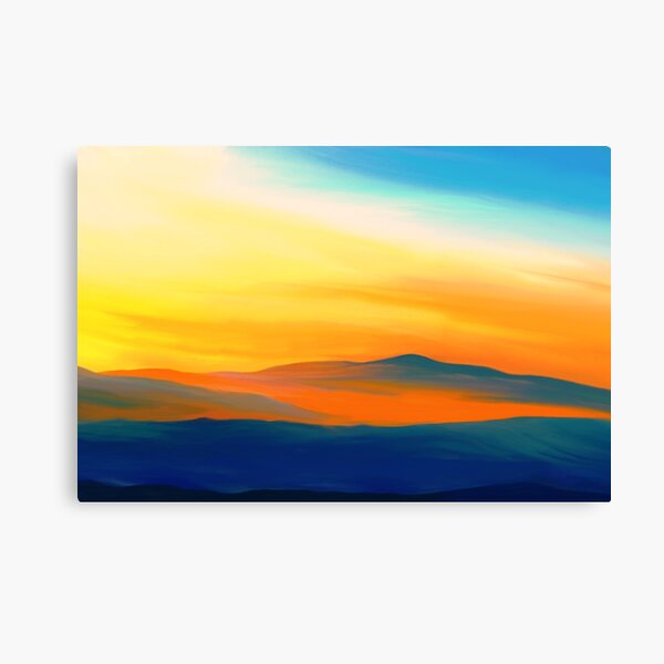 Landscape Painting with Yellow Clouds Canvas Print