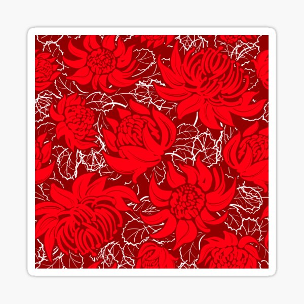 Item preview, Waratah flowers on dark red background designed and sold by Irina Ivanova.