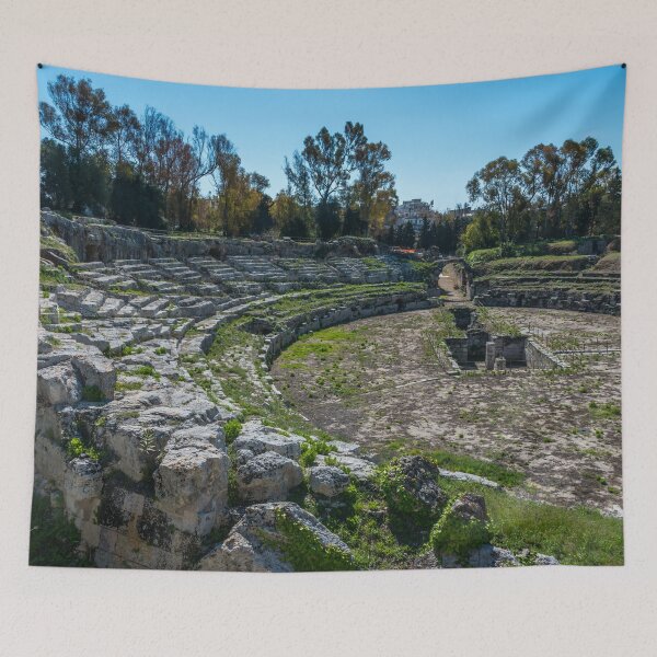 Item preview, Ruins of an Ancient Greek Amphitheater at Parco Archeologico Neapolis Syracuse, Sicily  designed and sold by Jon Shore.