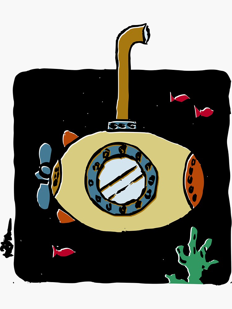 Thumbnail 3 of 3, Sticker, Yellow submarine designed and sold by atelierkota.