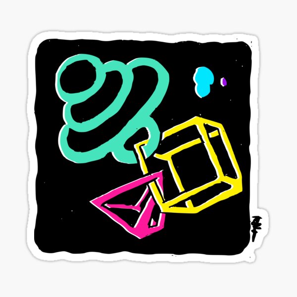 Abstract shapes in space Sticker