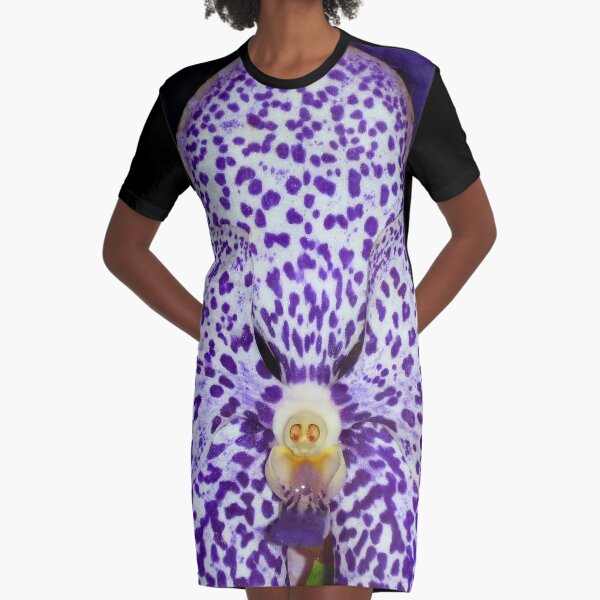 "gnome" in purple and white orchid  Graphic T-Shirt Dress