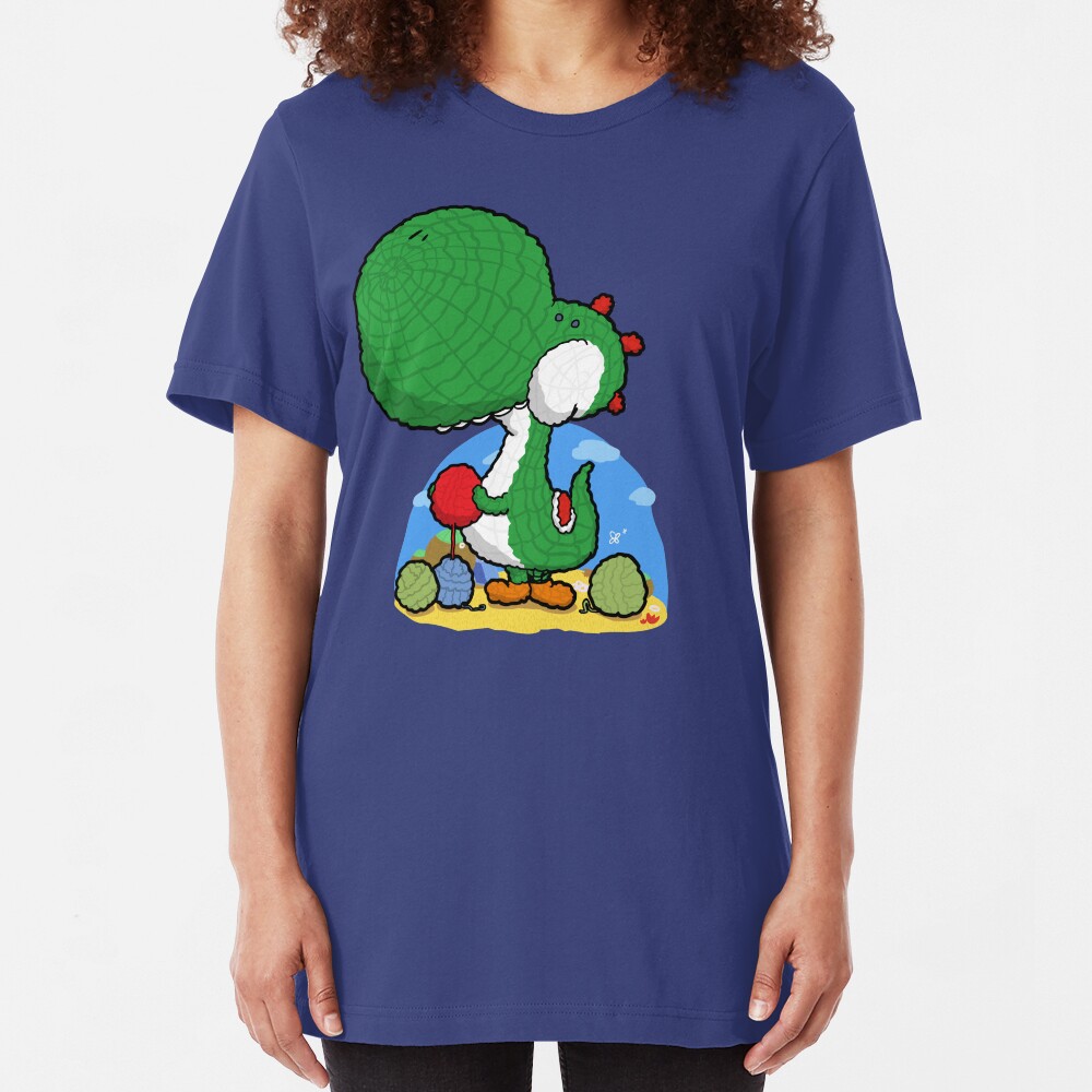 Wooly Egg Chucking Dinosaur Slim Fit T-Shirt