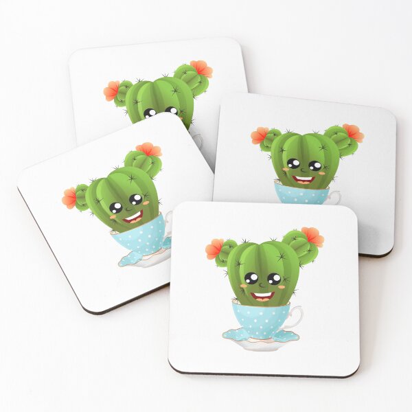Item preview, Happy cactus in a pretty tea cup designed and sold by headpossum.