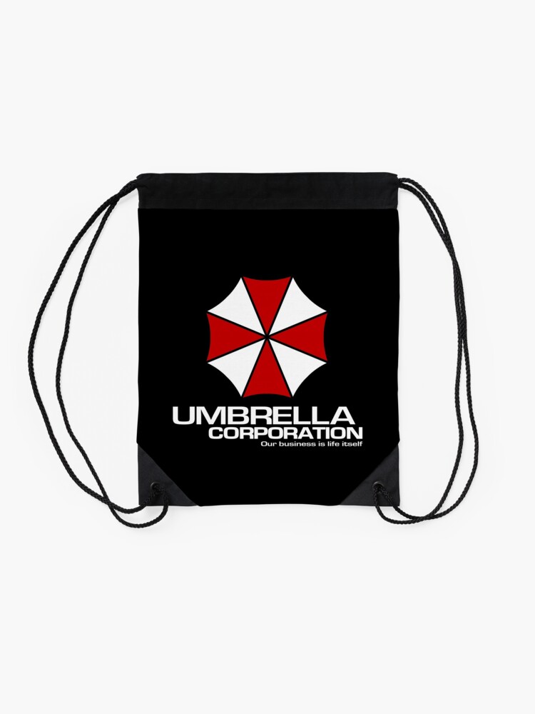 Alternate view of Umbrella Corporation logo inspired by Resident Evil Drawstring Bag